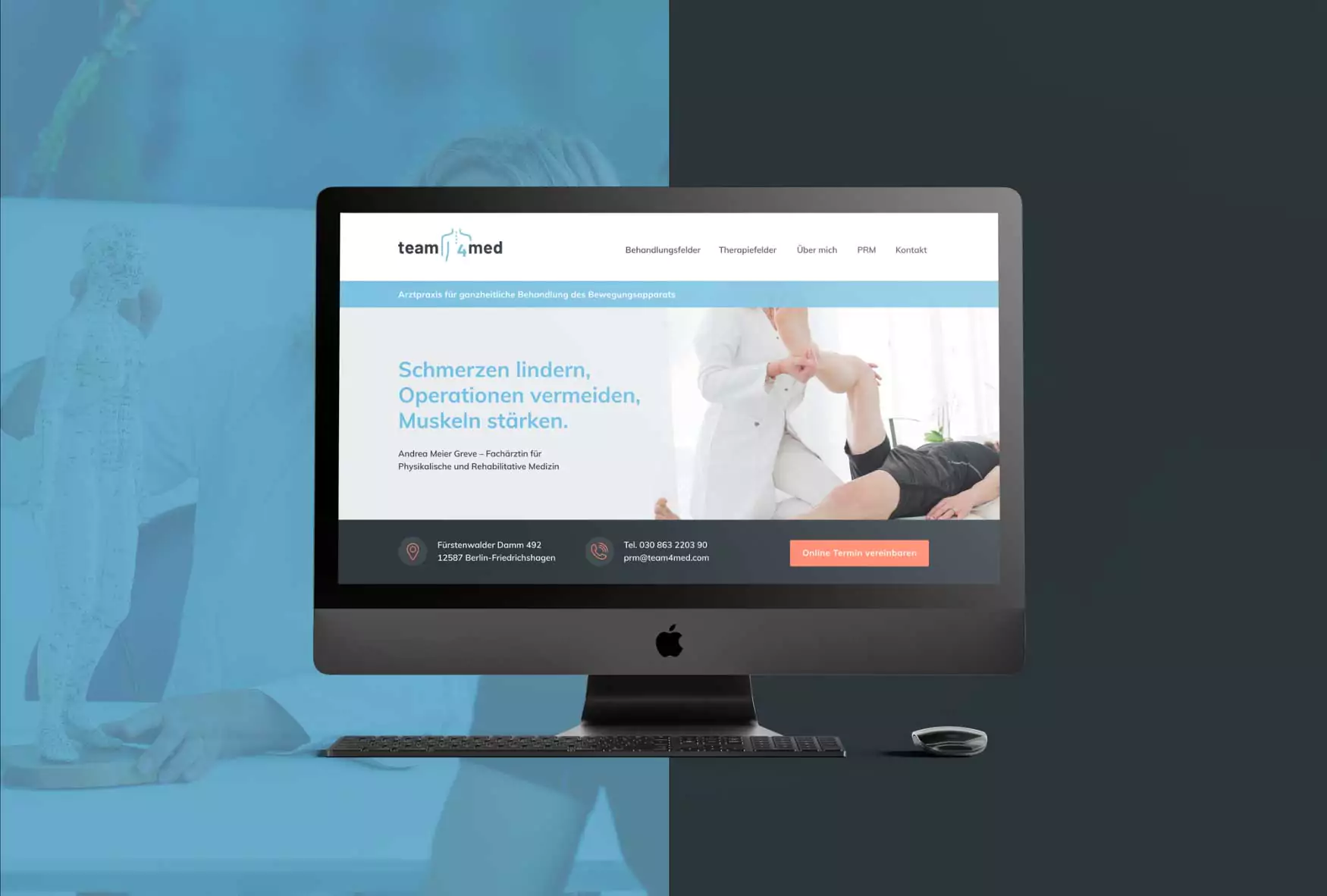 Website für team4med Physiotherapie